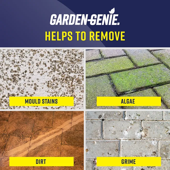 Garden Genie - Path and Patio Stone Cleaner, Degreaser for Stains caused by Mould, Mildew, Algae and Lichen - 500ml