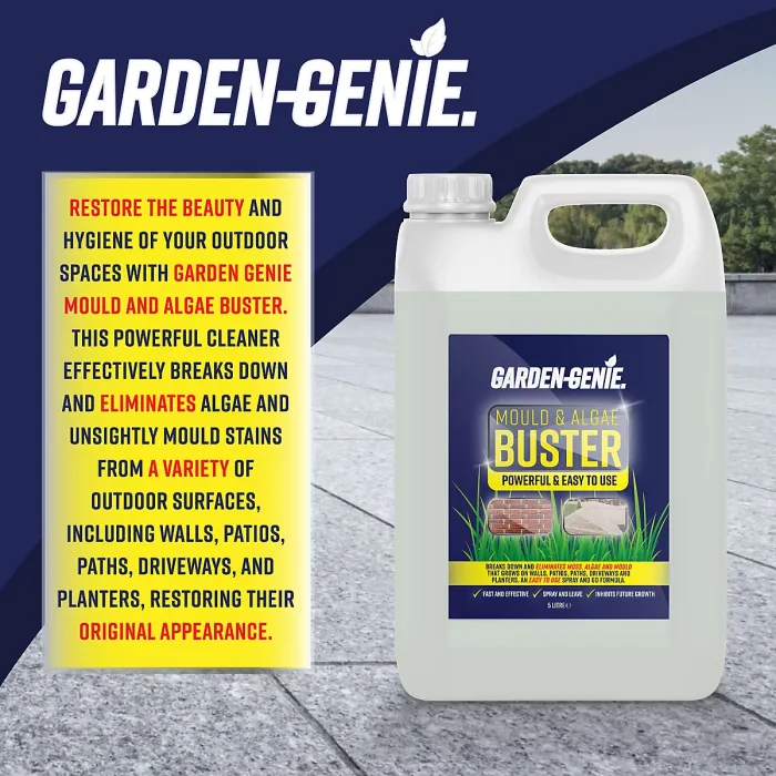 Garden Genie - Mould & Algae Buster, Powerful Outdoor Treatment - 5 Litre