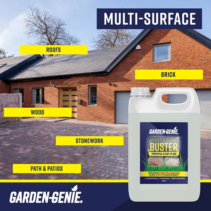 Garden Genie - Mould & Algae Buster, Powerful Outdoor Treatment - 5 Litre