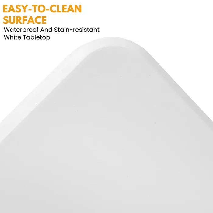 6ft Folding Table & 6 Folding Stool Set - Easy-to-Store, Heavy-Duty White HDPE, Steel Frames, Carry Handle, Indoor/Outdoor Use