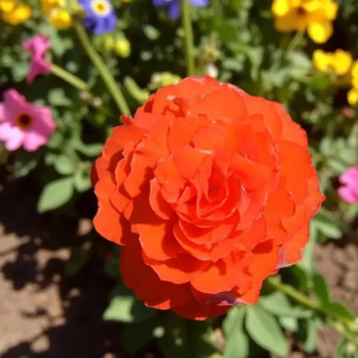 Impatiens Electric Orange New Guinea Bedding Plant 2 x 13cm Pot - Busy Lizzie Summer Garden Flowers for Beds, Baskets & Containers