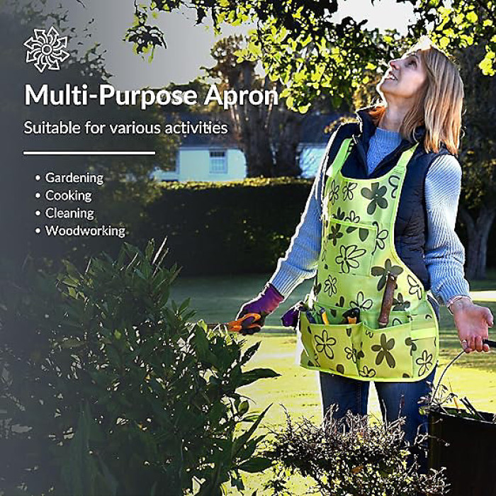 Waterproof Gardening Apron- With Adjustable Straps and 14 Pockets