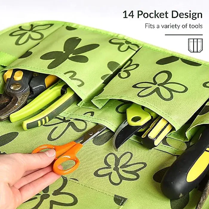 Waterproof Gardening Apron- With Adjustable Straps and 14 Pockets