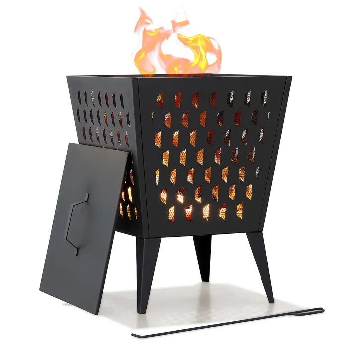 Sunjoy Steel Outdoor Fire Pit with Fire Poker