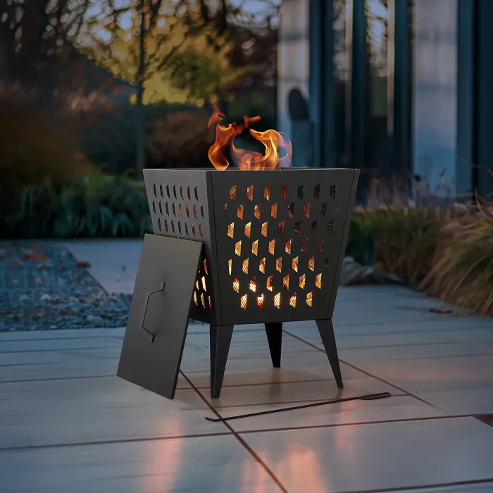 Sunjoy Steel Outdoor Fire Pit with Fire Poker