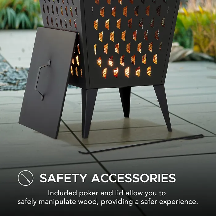 Sunjoy Steel Outdoor Fire Pit with Fire Poker