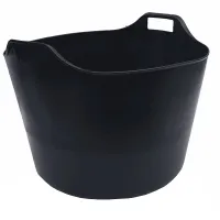 76L Flexi tub flexible tub black trug tub garden toys storage flexible bucket party