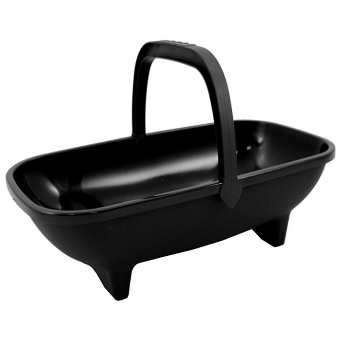 53cm Black Plastic Garden Trug Basket Pot With Flexible Handle For Garden Tools