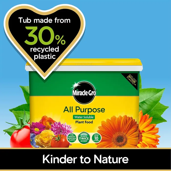 Miracle Gro All Purpose Soluble Plant Food 2kg Tub NPK 24 8 16 Ideal for Lawns Houseplants Pots Containers Makes 720L of Feed