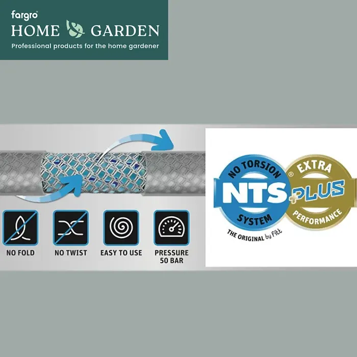Fargro Master Plus Commercial Agricultural Grade Hose Pipe Grey 50 Bar Pressure Tested, 12.5mm (1/2") x 30m