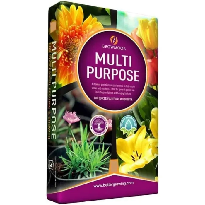Growmoor Multi Purpose Compost 40L Nutrient Rich Premium Soil for Garden Pots Beds Borders and Containers