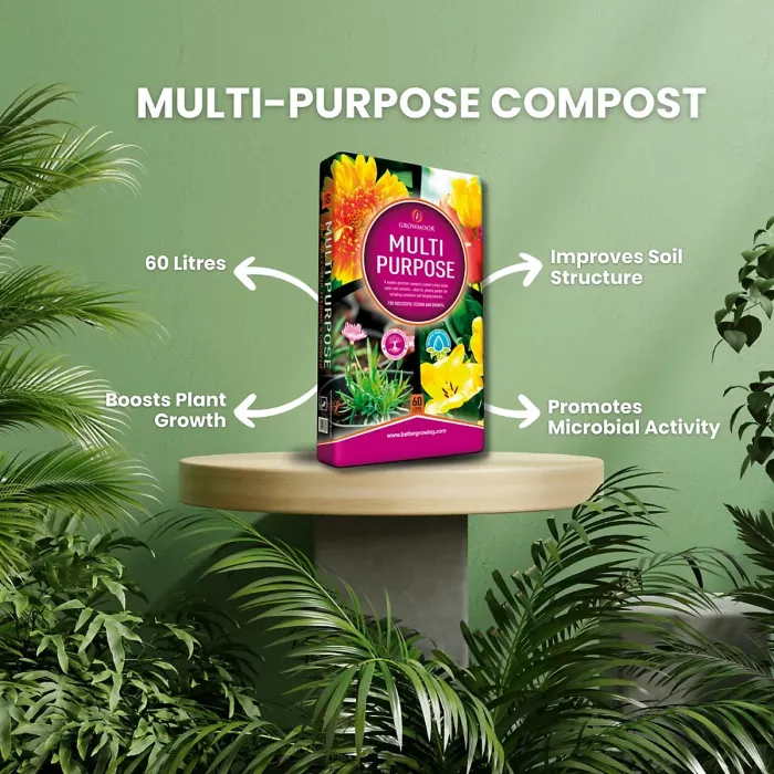 Growmoor Multi Purpose Compost 40L Nutrient Rich Premium Soil for Garden Pots Beds Borders and Containers