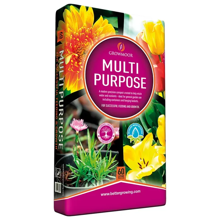 Growmoor Compost 60L Multi Purpose Compost for Indoor and Outdoor Plants Ideal for Pots Beds Seeds and Containers