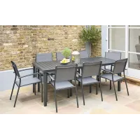 Mint Outdoor Havana Dark Grey 8 Seater Aluminium Patio Dining Set