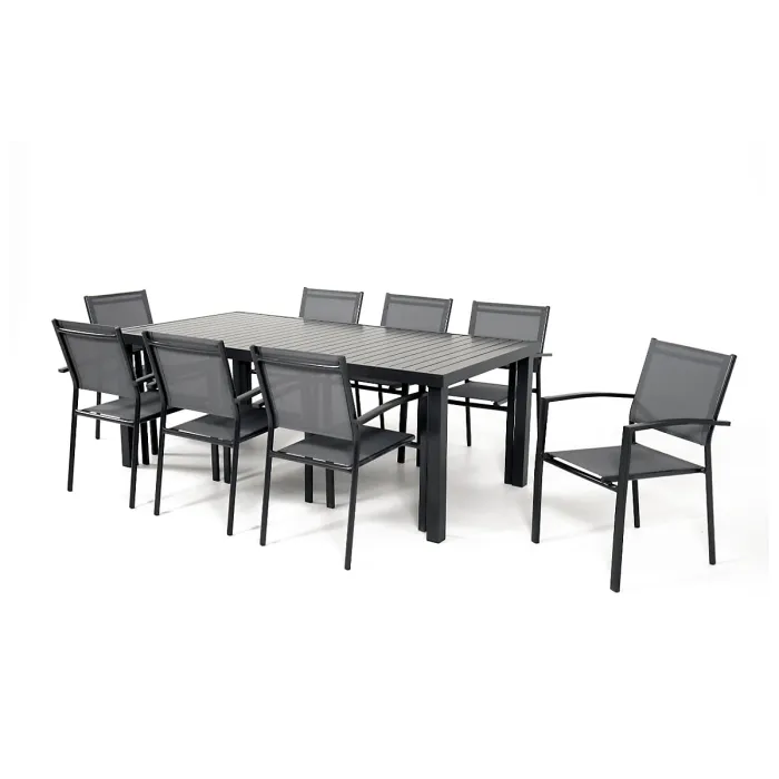 Mint Outdoor Havana Dark Grey 8 Seater Aluminium Patio Dining Set