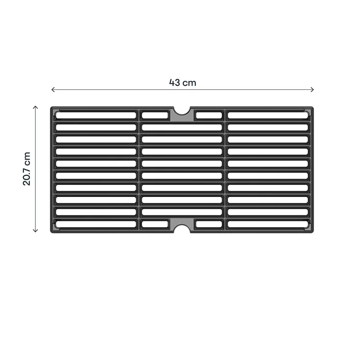 GoodHome Rectangular Cast iron Barbecue grate 43cm(L) x 20.7cm(W)