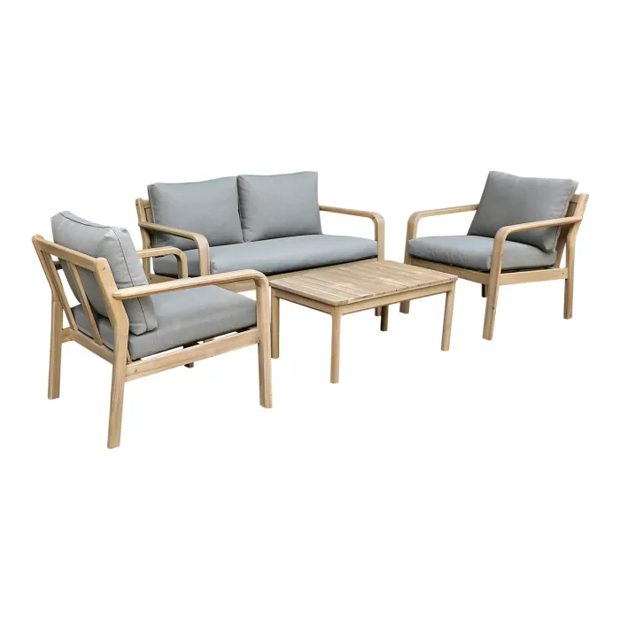 GoodHome Riveo Natural 4 Seater Coffee set