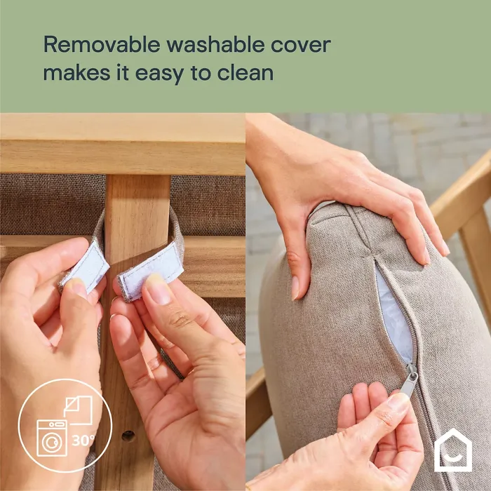 GoodHome Riveo Natural 4 Seater Coffee set