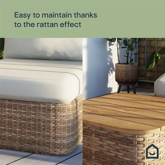 GoodHome Elos Matt Beige 2 Seater Coffee set