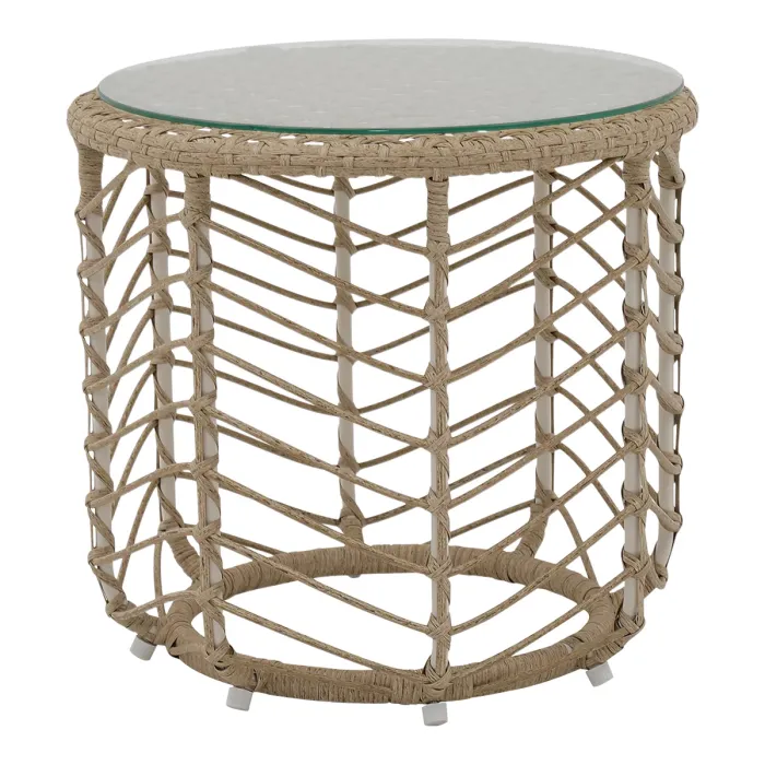 GoodHome Omalos Beige Metal 2 seater Bistro set