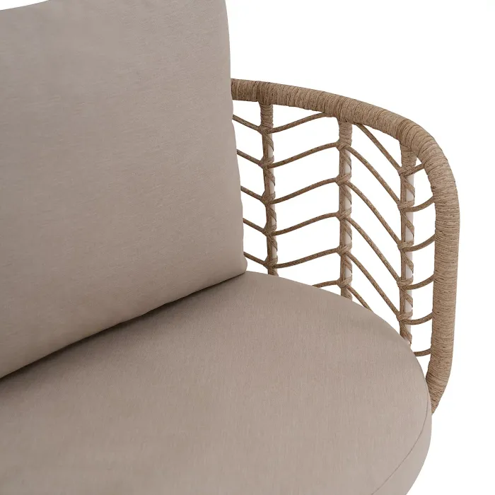 GoodHome Omalos Beige Metal 2 seater Bistro set