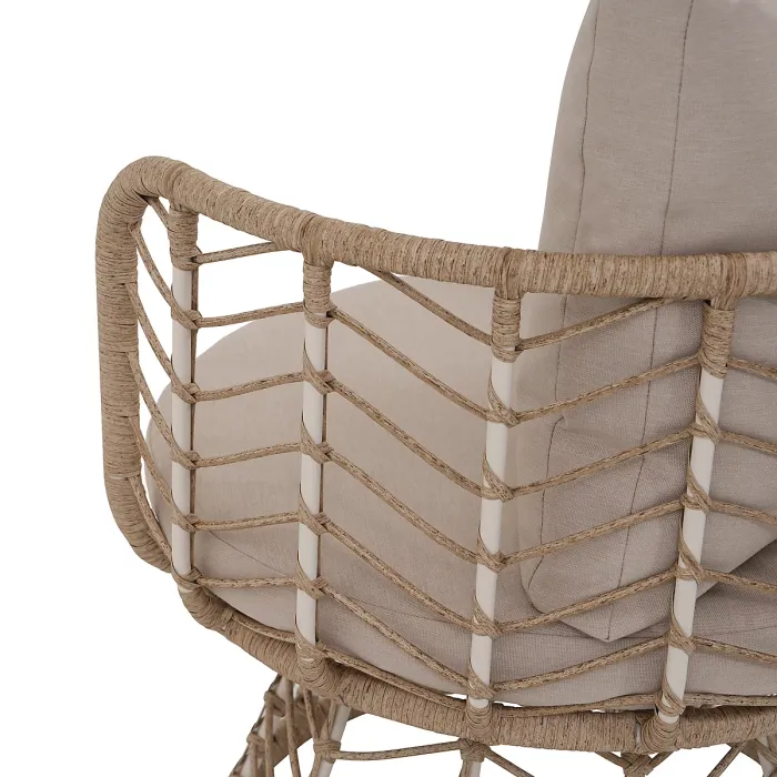 GoodHome Omalos Beige Metal 2 seater Bistro set