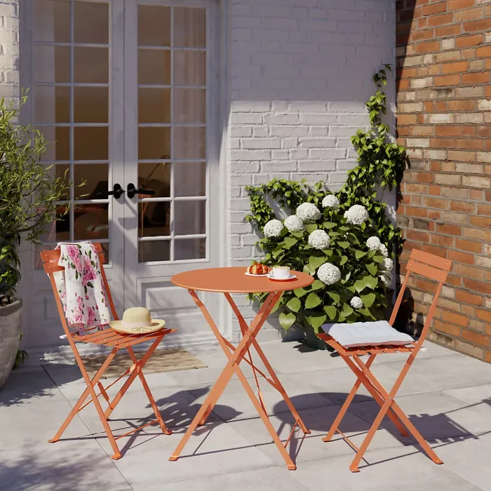 Janco Matt Flamingo Metal 2 Seater Dining set