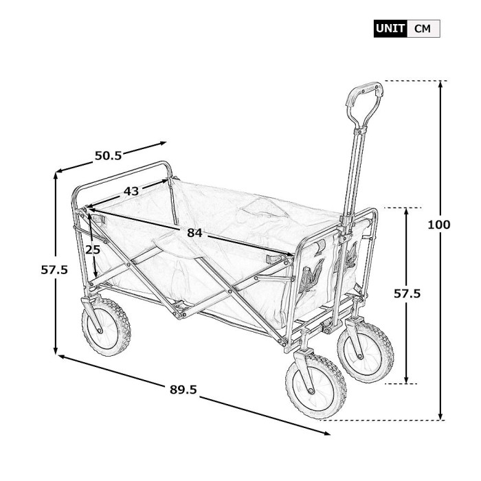 BTM Garden transport cart foldable pull wagon collapsible hand trolley for yard outdoor tools and equipment