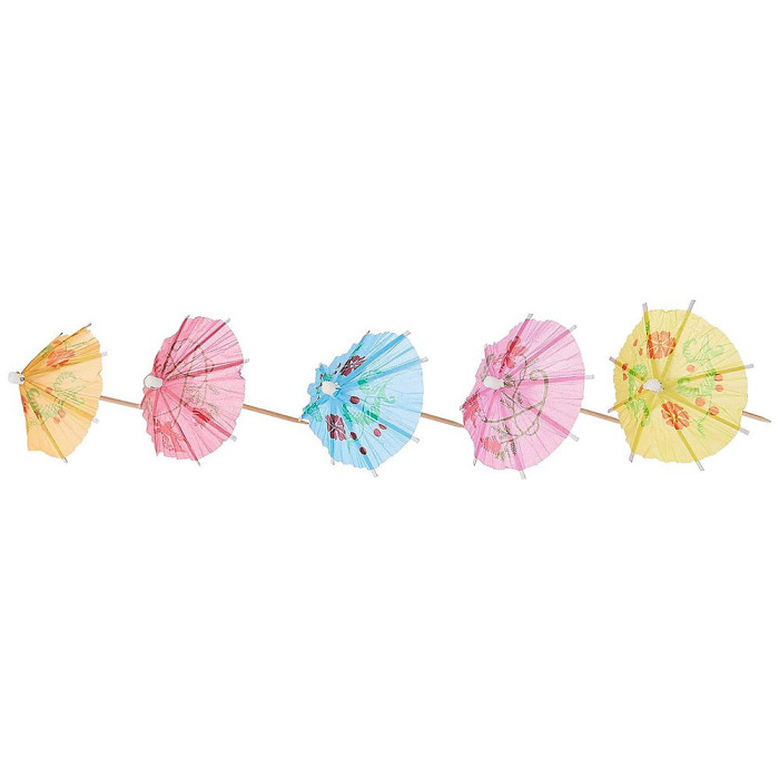 Unique Party Paper Umbrella Party Picks (Pack of 10) Multicoloured (One Size)