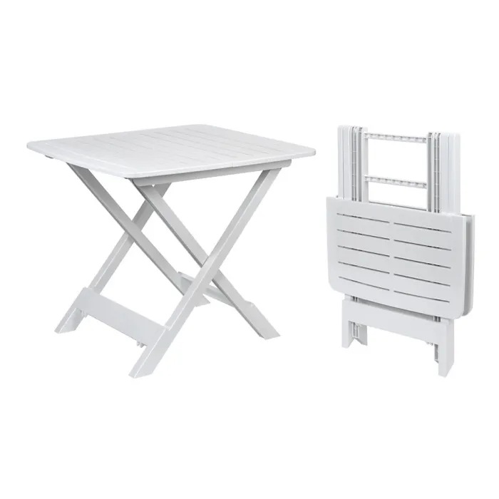URBNLIVING 72cm Height Portable Camping Plastic Picnic Tray Table And 2 Chairs Folding Furniture Set White
