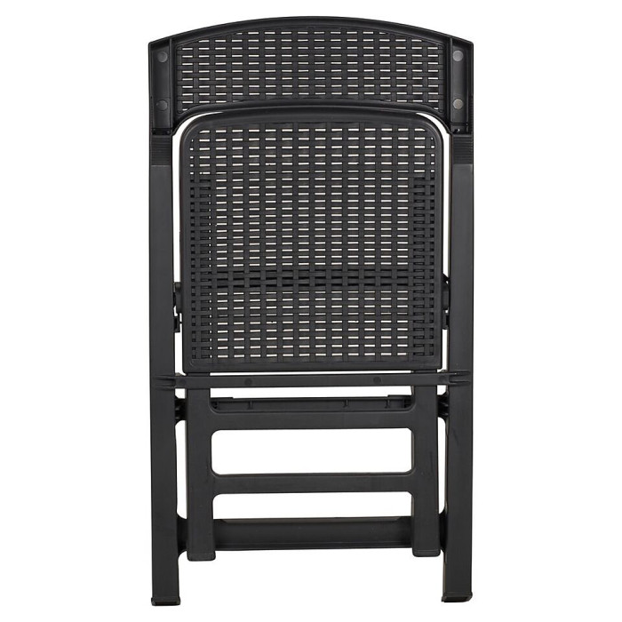 URBNGARDEN 3Pcs Black 2 Chairs & Table Garden Set Outdoor Furniture Plastic Weatherproof