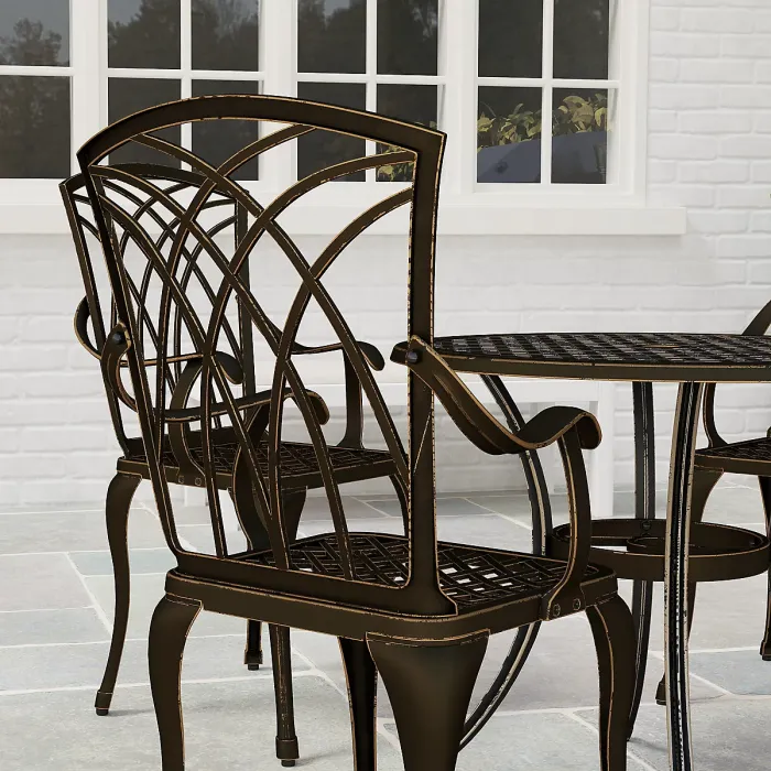 Outsunny 5 PCs Garden Dining Set, Garden Furniture Set, Bronze Tone