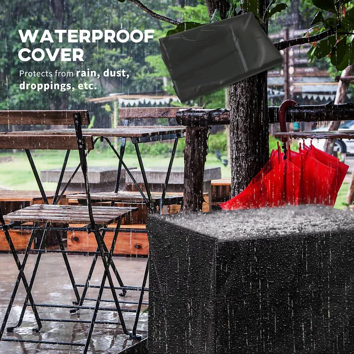 Outsunny 40,000 BTU Gas Firepit Table with Protective Cover, Grey