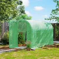 Outsunny 3 x 2 x 2m Polytunnel Greenhouse with Door, Galvanised Steel Frame