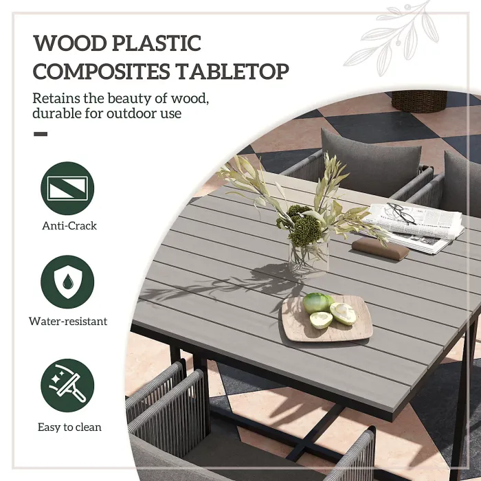 Outsunny Rattan Dining Set, Rattan Cube Dining Sets w/ Space-saving Design