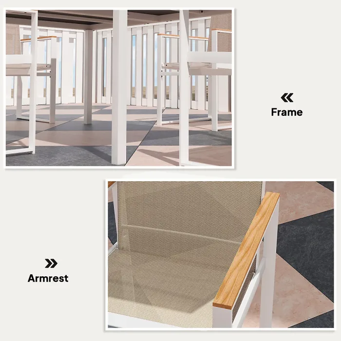 Outsunny 5 Piece Garden Table and Chairs with Tempered Glass Table Top