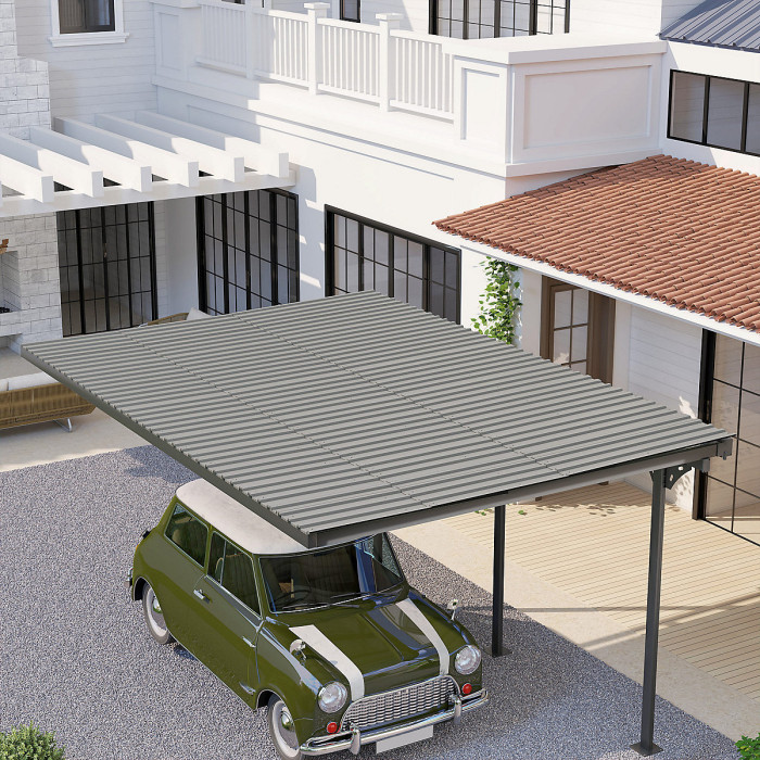 Outsunny Pack of 12 Metal Roofing Sheets for Greenhouse, Light Grey