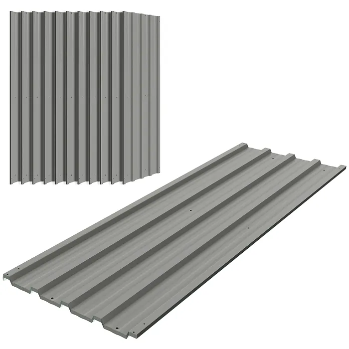 Outsunny Pack of 12 Metal Roofing Sheets for Greenhouse, Light Grey