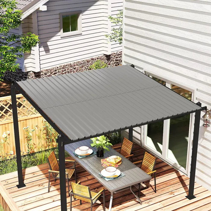 Outsunny Pack of 12 Metal Roofing Sheets for Greenhouse, Light Grey