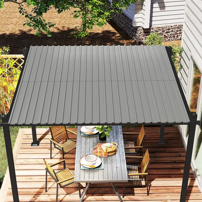 Outsunny Pack of 12 Metal Roofing Sheets for Greenhouse, Light Grey