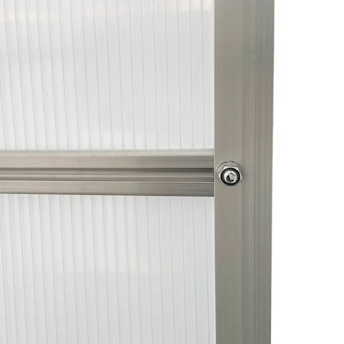 Outsunny Polycarbonate Walk-in Garden Greenhouse w/ Sliding Door Silver Tone