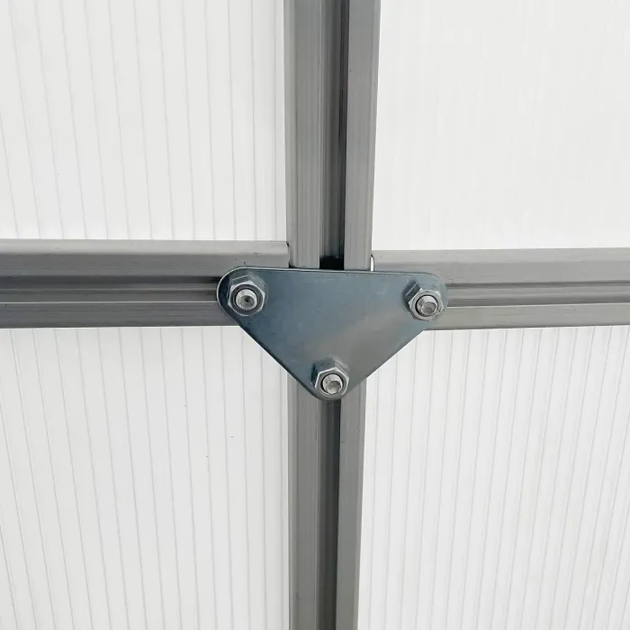 Outsunny Polycarbonate Walk-in Garden Greenhouse w/ Sliding Door Silver Tone