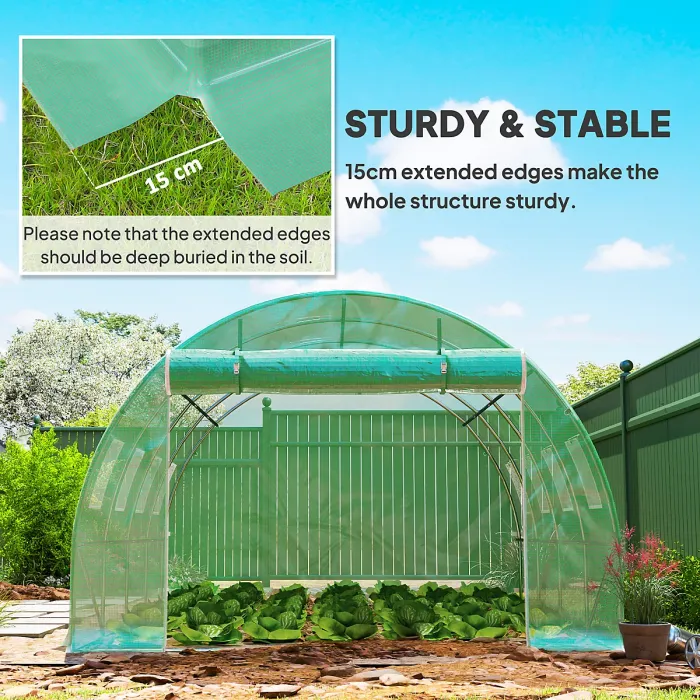 Outsunny 4 x 3 x 2m Greenhouse Replacement Cover ONLY for Tunnel Greenhouse