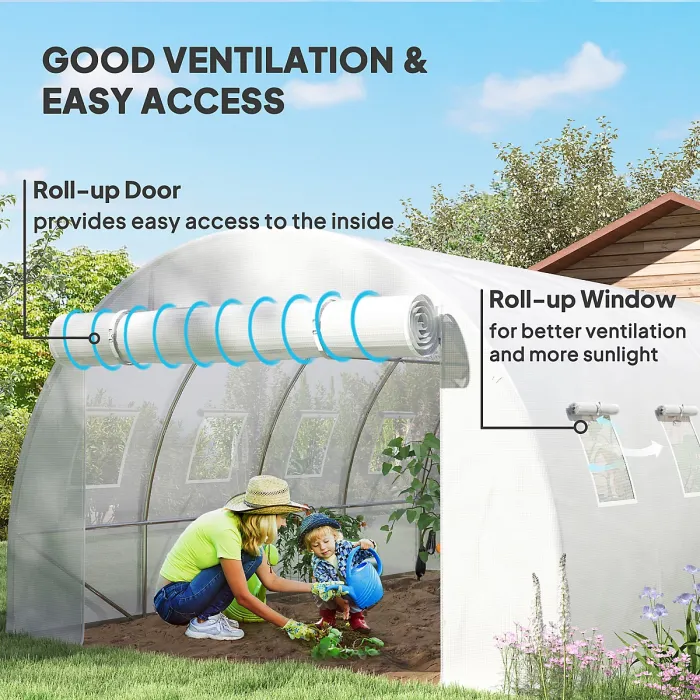 Outsunny 4 x 3 x 2m Greenhouse Replacement Cover ONLY for Tunnel Greenhouse