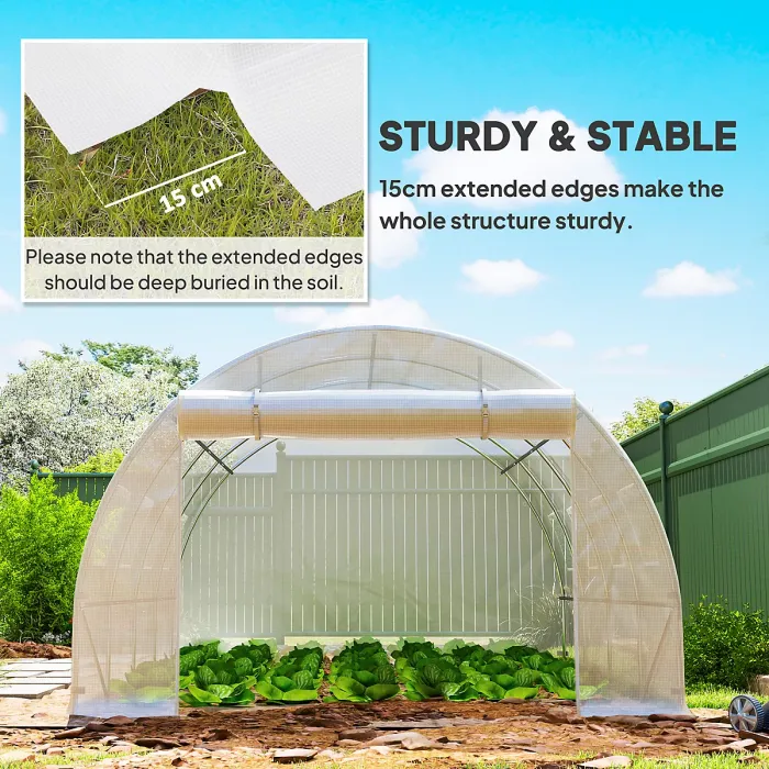 Outsunny 4 x 3 x 2m Greenhouse Replacement Cover ONLY for Tunnel Greenhouse