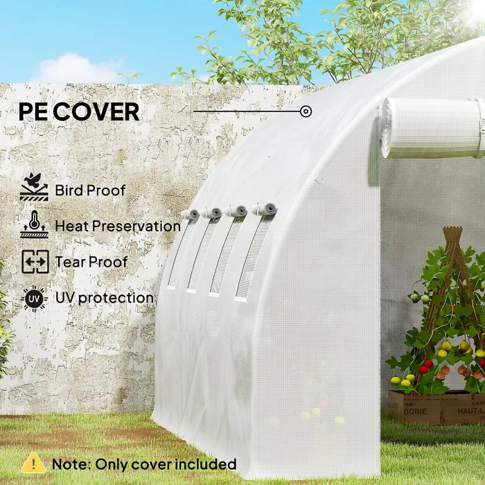 Outsunny 4 x 3 x 2m Greenhouse Replacement Cover ONLY for Tunnel Greenhouse