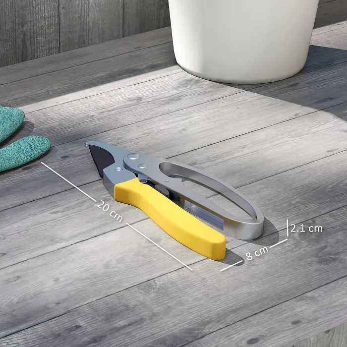 Outsunny 8" Garden Secateurs, Pruning Shears Heavy Duty with Safety Lock