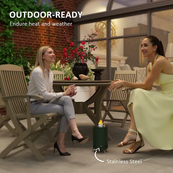 Outsunny Stainless Steel Smokeless Wood Burning Firepit Garden Fire Pit