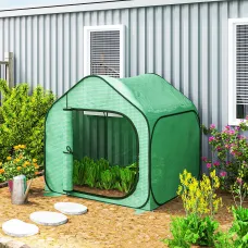 Outsunny Mini Pop Up Greenhouse w/ Reinforced PE Cover, Zipper Door, Green