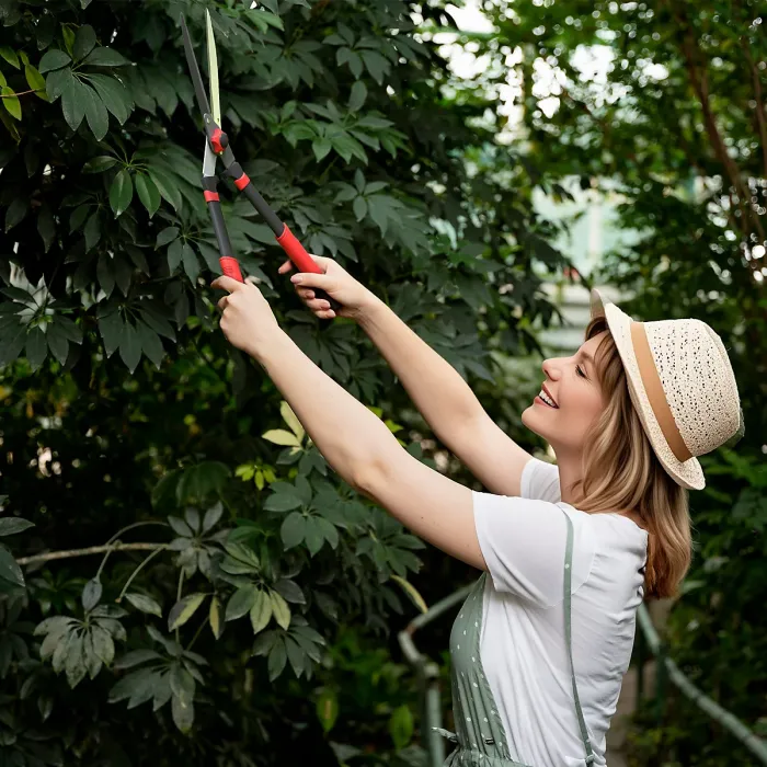 Outsunny Garden Shears, 63.5 cm Hedge Shears with Tension Adjuster